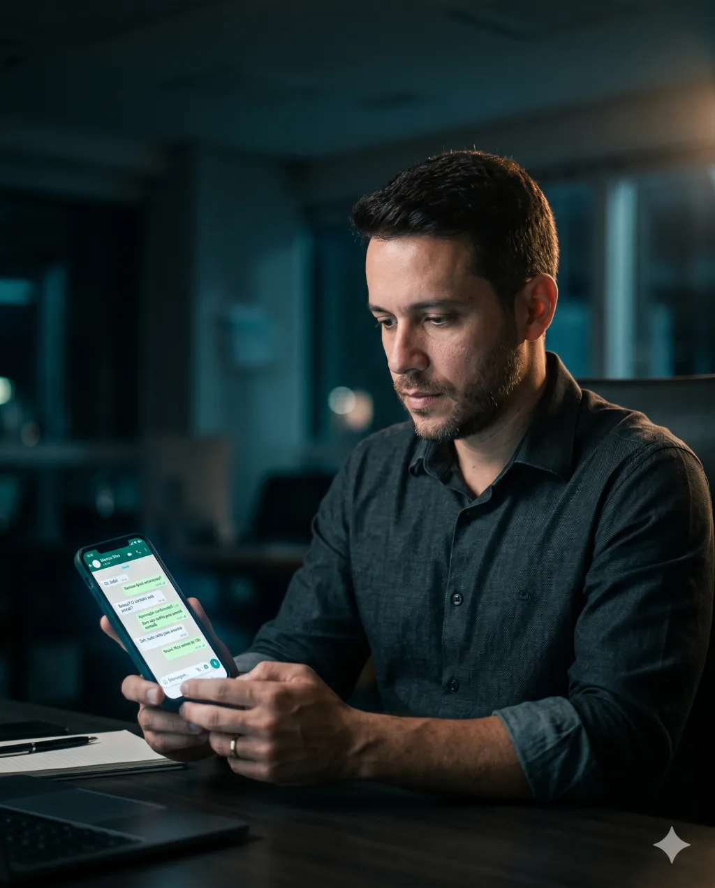 Vendedor conversando com cliente pelo WhatsApp